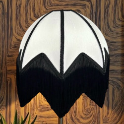Ivory and Black Art Deco Fabric Lampshade