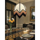 Ivory Black and Gold Art Deco Fabric Lampshade