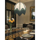 Ivory and Green Art Deco Fabric Lampshade