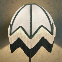 Ivory Green and Cream Art Deco Fabric Lampshade