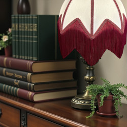 Ivory and Wine Art Deco Fabric Lampshade