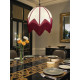 Ivory and Wine Art Deco Fabric Lampshade