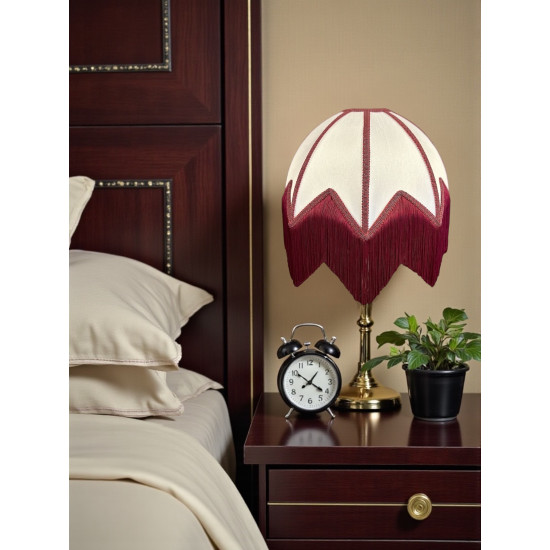 Ivory and Wine Art Deco Fabric Lampshade