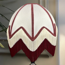 Ivory Wine and Cream Art Deco Fabric Lampshade