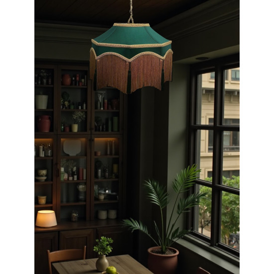 Holly Green Balmoral Downton Abbey Fabric Ceiling Lampshade