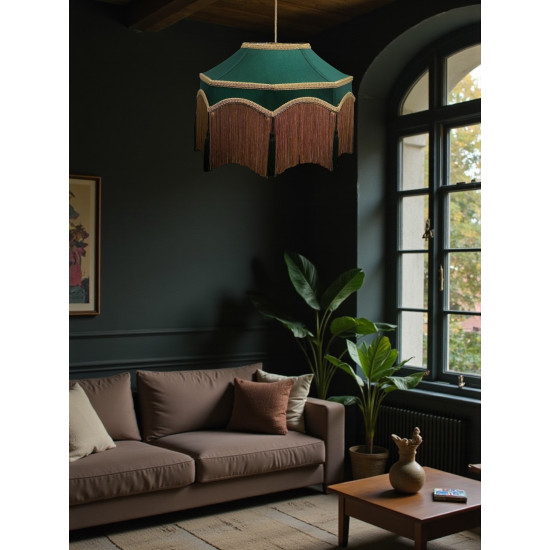Holly Green Balmoral Downton Abbey Fabric Ceiling Lampshade