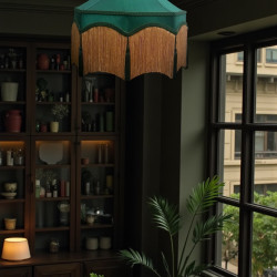 Holly Green and Gold Balmoral Downton Abbey Fabric Ceiling Lampshade