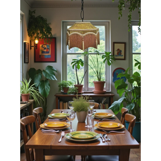 Paisley Jacquard Gold Balmoral Downton Abbey Ceiling Lampshade