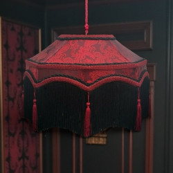 Paisley Jacquard Red Burgundy Black Balmoral Downton Abbey Ceiling Lampshade