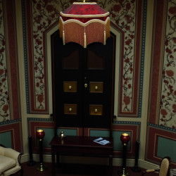 Paisley Jacquard Red Balmoral Downton Abbey Ceiling Lampshade