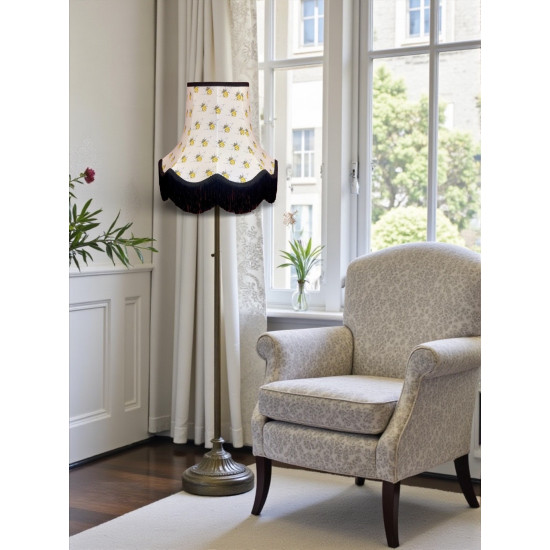 Worker Bee Ivory and Black Fabric Lampshades