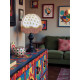 Worker Bee Ivory and Gold Dome Fabric Lampshade