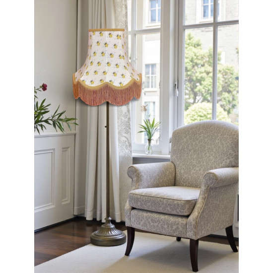 Worker Bee Ivory and Gold Fabric Lampshades