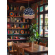 Worker Bee Navy Blue and Gold Dome Fabric Lampshade