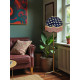 Worker Bee Navy Blue and Gold Dome Fabric Lampshade