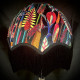 Vibrant Velvet Black Botanical Parachute Dome Lampshade