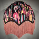 Vibrant Velvet Black and Pink Botanical Parachute Dome Lampshade