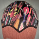 Vibrant Velvet Black and Pink Botanical Parachute Dome Lampshade
