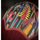 Vibrant Velvet Black and Wine Botanical Parachute Dome Lampshade