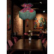 Vibrant Velvet Cerise Pink and Green Botanical Victorian Crown Lampshade