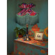Vibrant Velvet Cerise Pink and Green Botanical Victorian Crown Lampshade