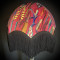 Vibrant Velvet Cerise Pink and Black Botanical Parachute Lampshade