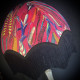 Vibrant Velvet Cerise Pink and Black Botanical Parachute Lampshade