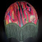 Vibrant Velvet Cerise Pink and Green Botanical Parachute Lampshade