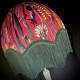 Vibrant Velvet Cerise Pink and Green Botanical Parachute Lampshade