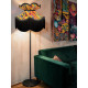 Vibrant Velvet Ochre and Black Botanical Victorian Crown Lampshade