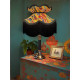 Vibrant Velvet Ochre and Black Botanical Victorian Crown Lampshade