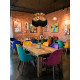 Vibrant Velvet Ochre and Black Botanical Victorian Crown Lampshade