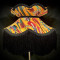 Vibrant Velvet Ochre and Black Botanical Victorian Crown Lampshade