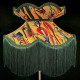 Vibrant Velvet Ochre and Green Botanical Victorian Crown Lampshade
