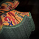 Vibrant Velvet Ochre and Green Botanical Victorian Crown Lampshade