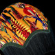Vibrant Velvet Ochre and Green Botanical Parachute Dome Lampshade