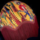 Vibrant Velvet Ochre and Red Wine Botanical Parachute Dome Lampshade