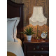 Cream Brocade Fabric Scalloped Bottom Lampshades