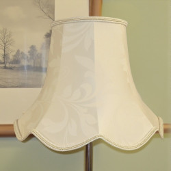 Cream Brocade Modern Fabric Scalloped Lampshade