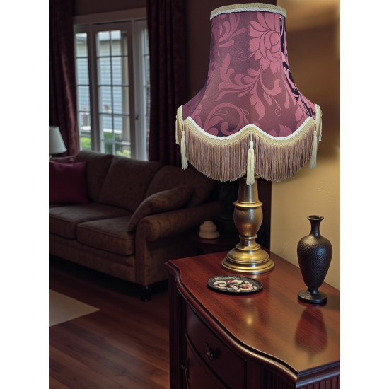 Harlequin Purple Mulberry Brocade Fabric Scalloped Bottom Lampshades