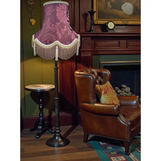 Harlequin Purple Mulberry Brocade Fabric Scalloped Bottom Lampshades