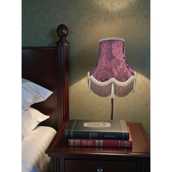 Harlequin Purple Mulberry Brocade Fabric Scalloped Bottom Lampshades