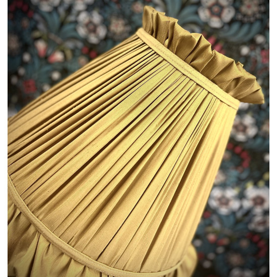 Light Gold Ruffled Fabric Lampshade