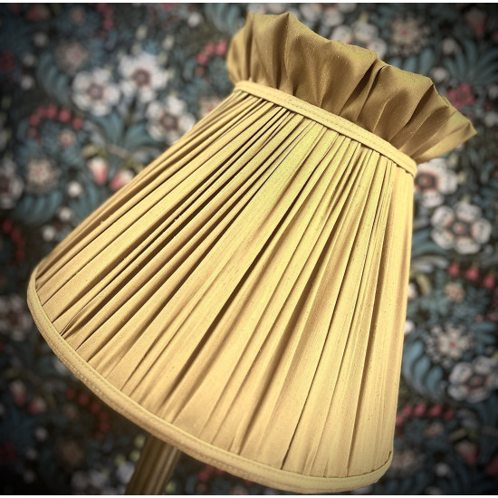 Light Gold Ruffled Top Fabric Lampshade