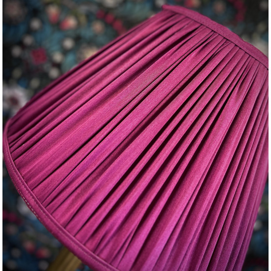 Fuchsia Pink Gathered Fabric Lampshade