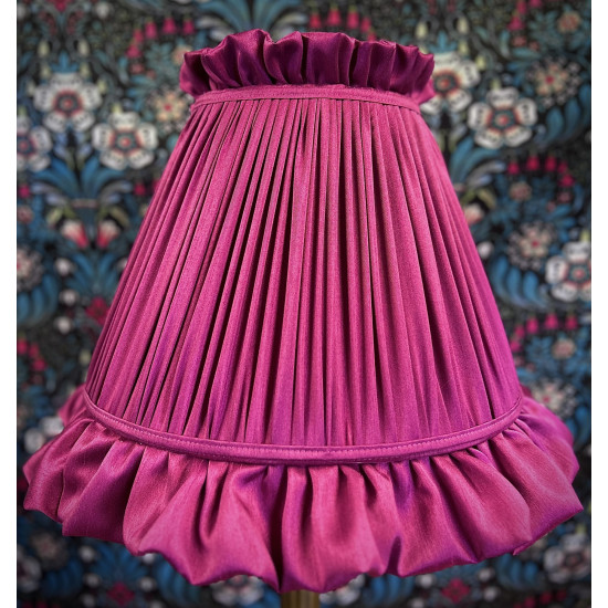 Fuchsia Pink Ruffled Fabric Lampshade