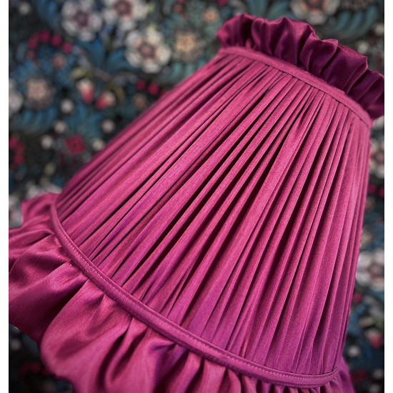 Fuchsia Pink Ruffled Fabric Lampshade