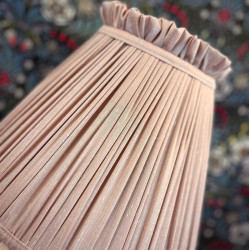 Pink Ruffled Fabric Lampshade