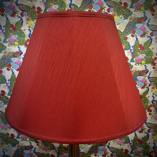 Red Fabric Tapered Empire Lampshade