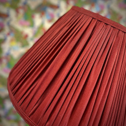 Rosso Red Gathered Fabric Lampshade